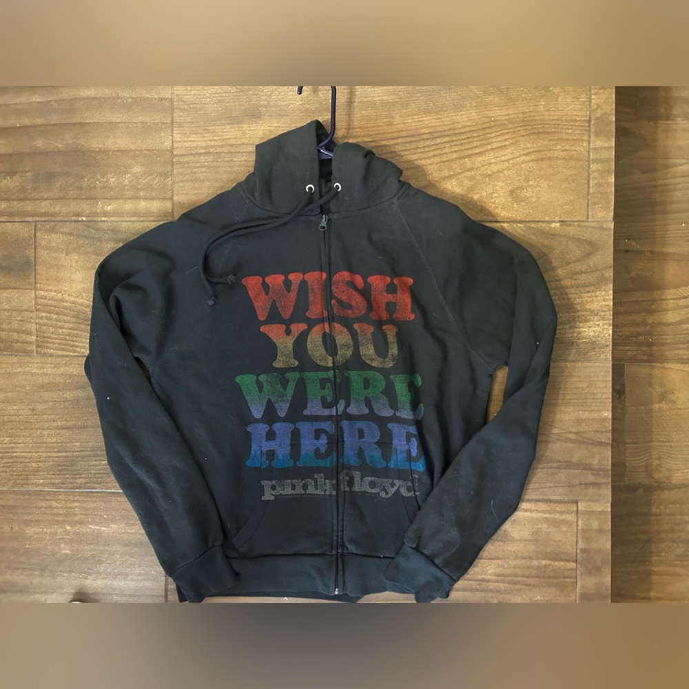 Vintage Rockware Black and Red Graphic Hoodie Pink Floyd wish you were here